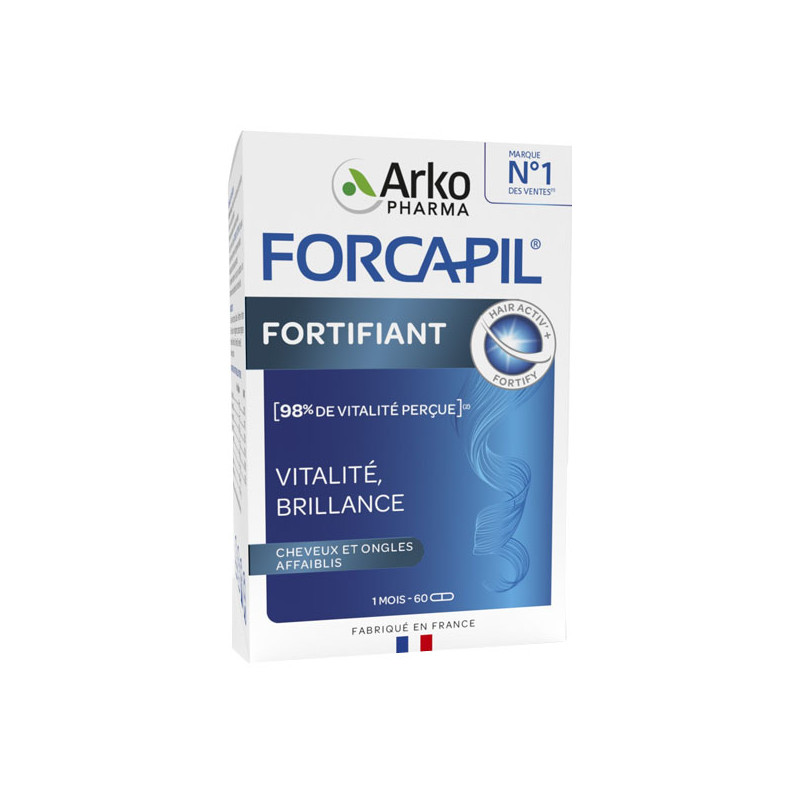 Arkopharma Forcapil Fortifiant cheveux et ongles 1 mois 60 gélules
