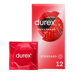 Durex Sexy Fraise Standard 12 préservatifs