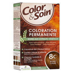 3 Chênes color&soin blond  cuivré coloration permanente 8c