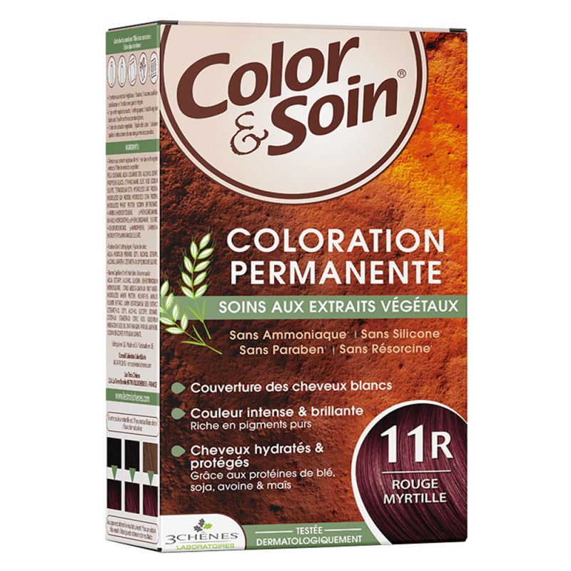 Les 3 Chênes color & soin coloration rouge myrtille 11R 135ml Les 3 Chênes color & soin coloration rouge myrtille 11R 135ml