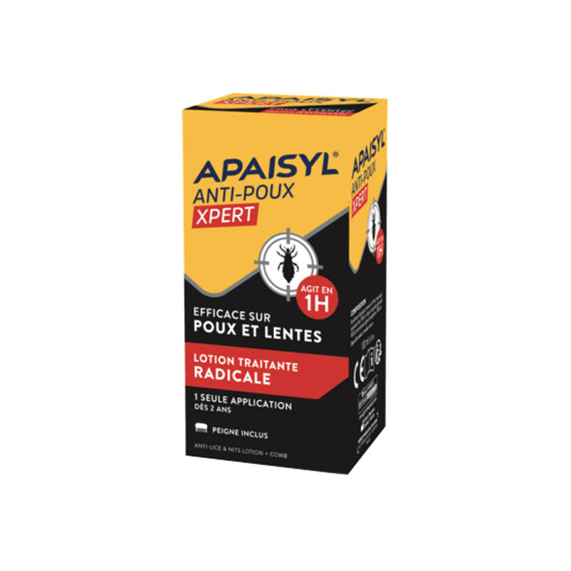 Apaisyl Anti-poux Xpert Lotion traitante radicale 100ml + peigne Apaisyl Anti-poux Xpert Lotion traitante radicale 100ml + peigne