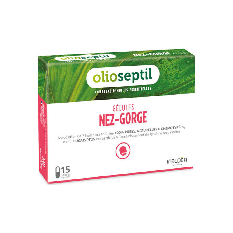 Olioseptil Nez et Gorge 15 gélules végétales Olioseptil Nez et Gorge 15 gélules végétales