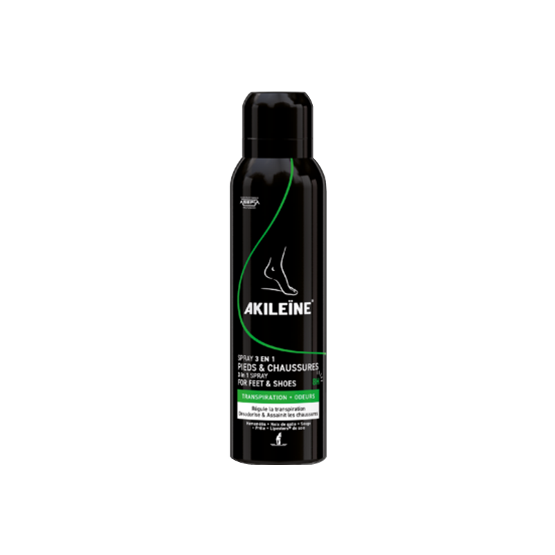 Akileïne Spray Noir 3 en 1 pieds & chaussures 150ml Akileïne Spray Noir 3 en 1 pieds & chaussures 150ml