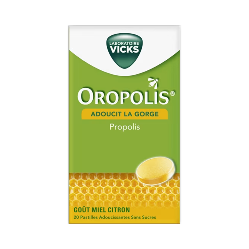 Vicks Oropolis Propolis goût miel citron 20 pastilles adoucissantes