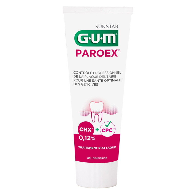 GUM Paroex Gel dentifrice lot de 2x75ml