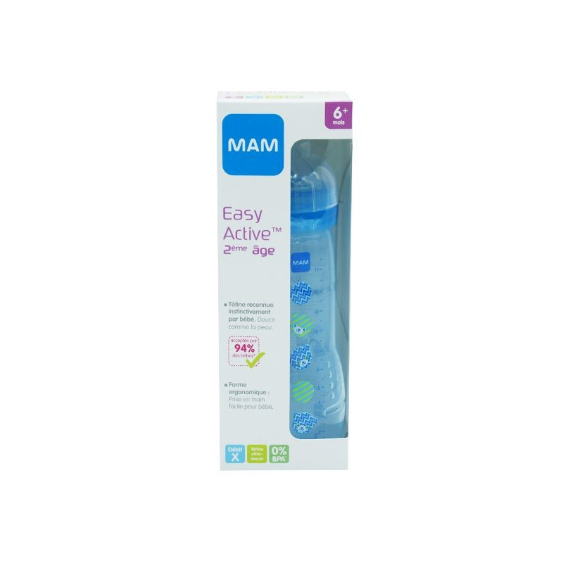 MAM Easy Active Biberon 6 mois+ bleu 330ml MAM Easy Active Biberon 6 mois+ bleu 330ml