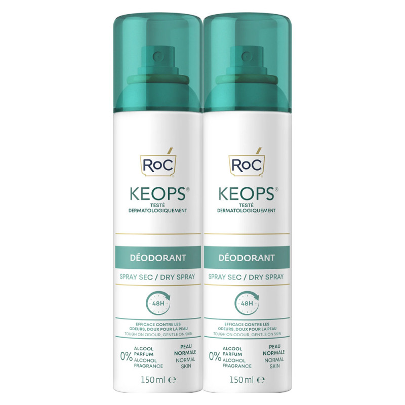 ROC Keops Déodorant sec spray lot de 2 x 150ml