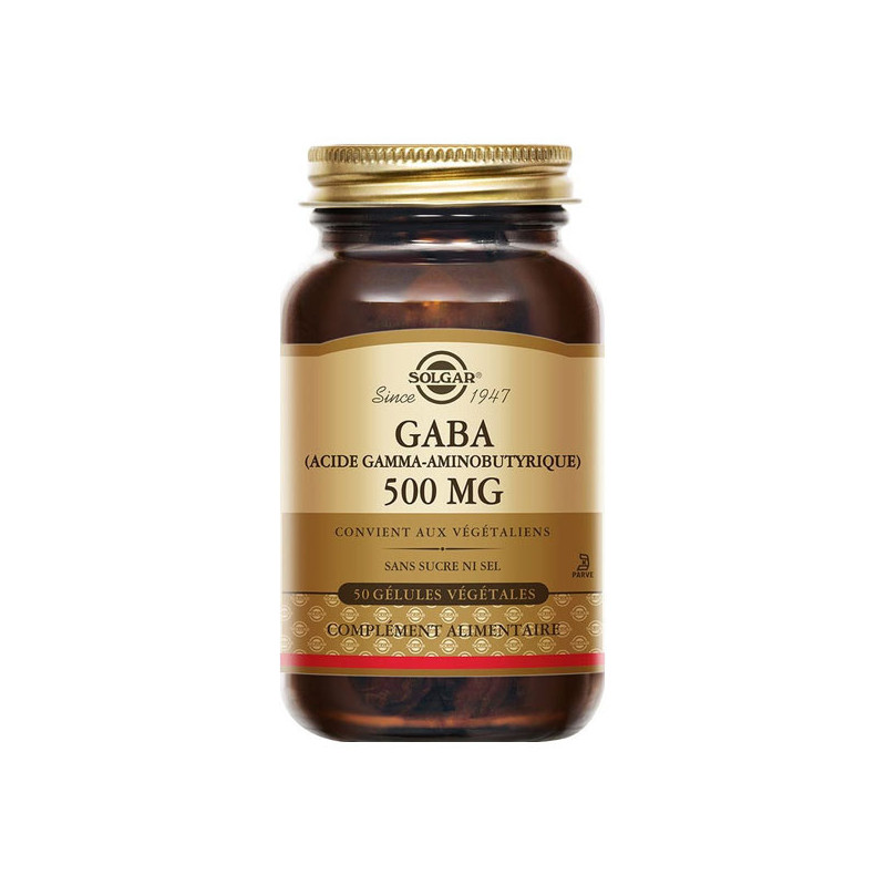 Solgar Gaba 500mg 50 gélules végétales Solgar Gaba 500mg 50 gélules végétales