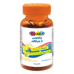 Pediakid Gommes Oméga 3 arôme citron pilulier de 60 oursons