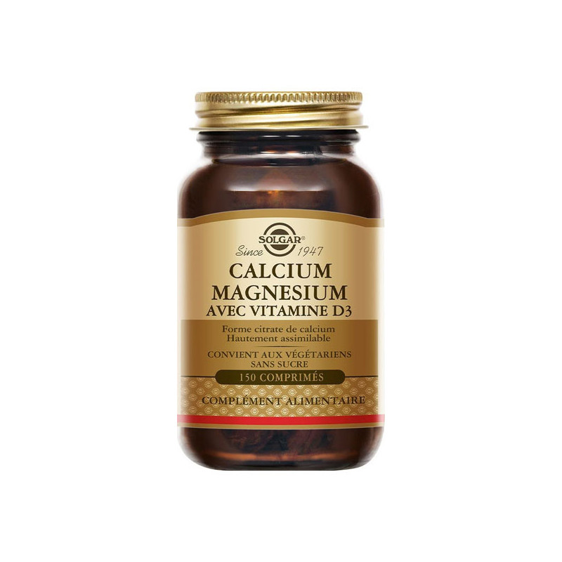 Solgar Calcium Magnésium avec Vitamine D3 - 150 comprimés