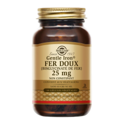 Solgar Gentle Iron fer doux 25mg non constipant 90 gélules