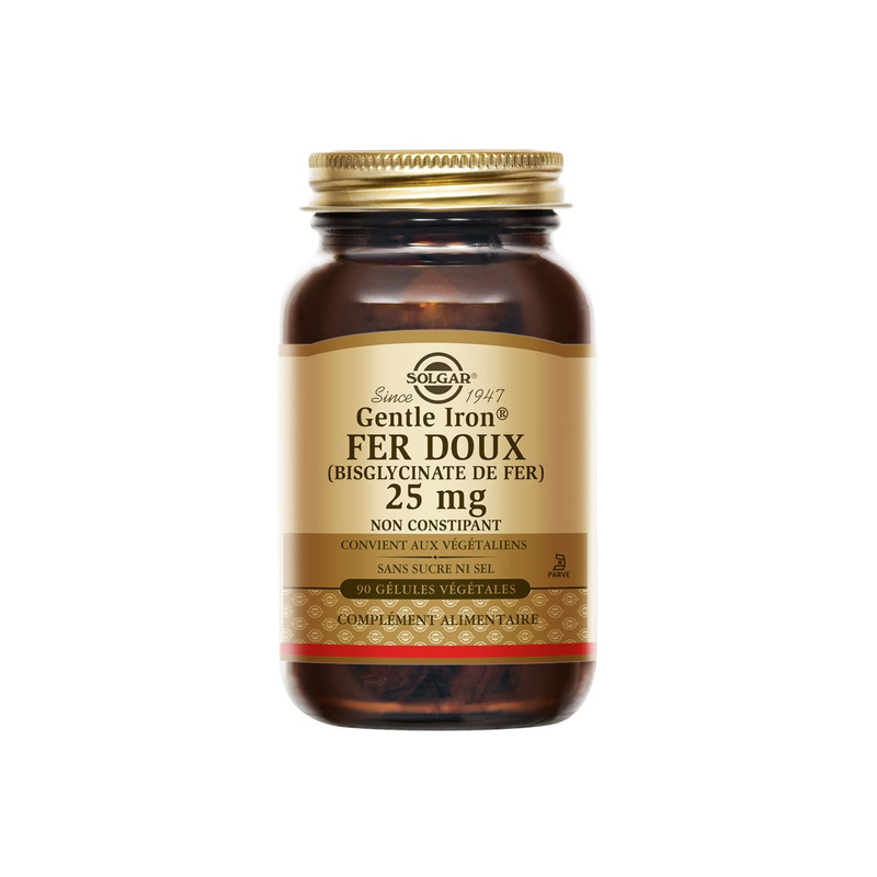 Solgar Gentle Iron fer doux 25mg non constipant 90 gélules Solgar Gentle Iron fer doux 25mg non constipant 90 gélules