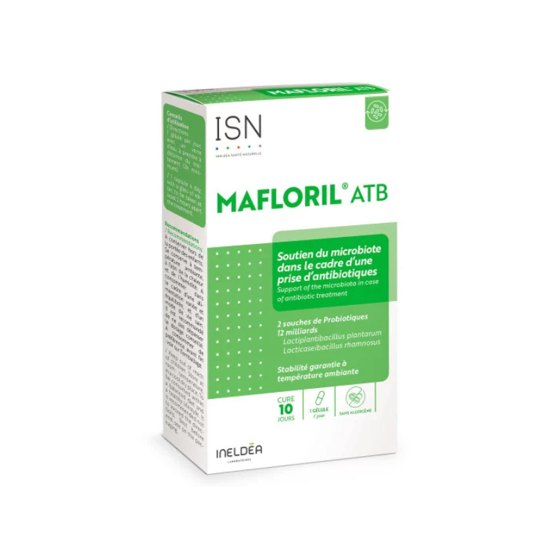 Ineldea Santé Naturelle Mafloril ATB Soutien du microbiote 10 gélules Ineldea Santé Naturelle Mafloril ATB Soutien du microbiote 10 gélules