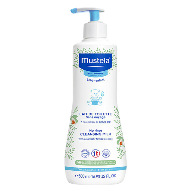 Mustela Lait de toilette sans rinçage à l'avocat bio 500ml