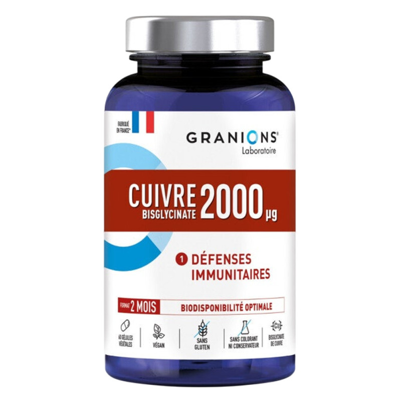 Granions Cuivre 2000 µg défenses immunitaires 60 gélules