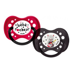 Dodie Bébé rockeur 2 Sucettes anatomiques Silicone 18 mois et +