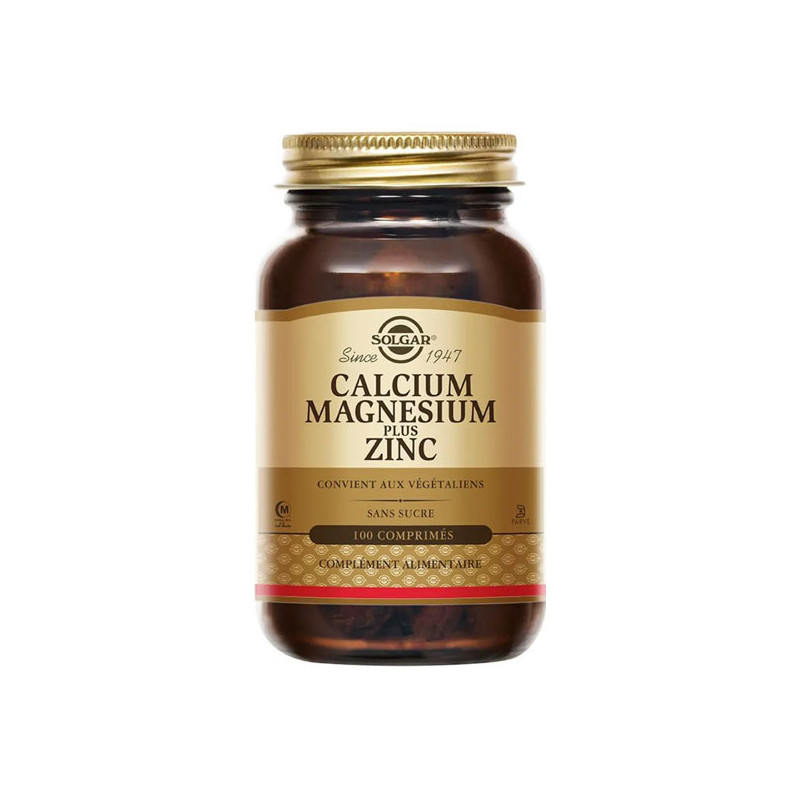 Solgar Calcium Magnésium plus Zinc 100 comprimés Solgar Calcium Magnésium plus Zinc 100 comprimés