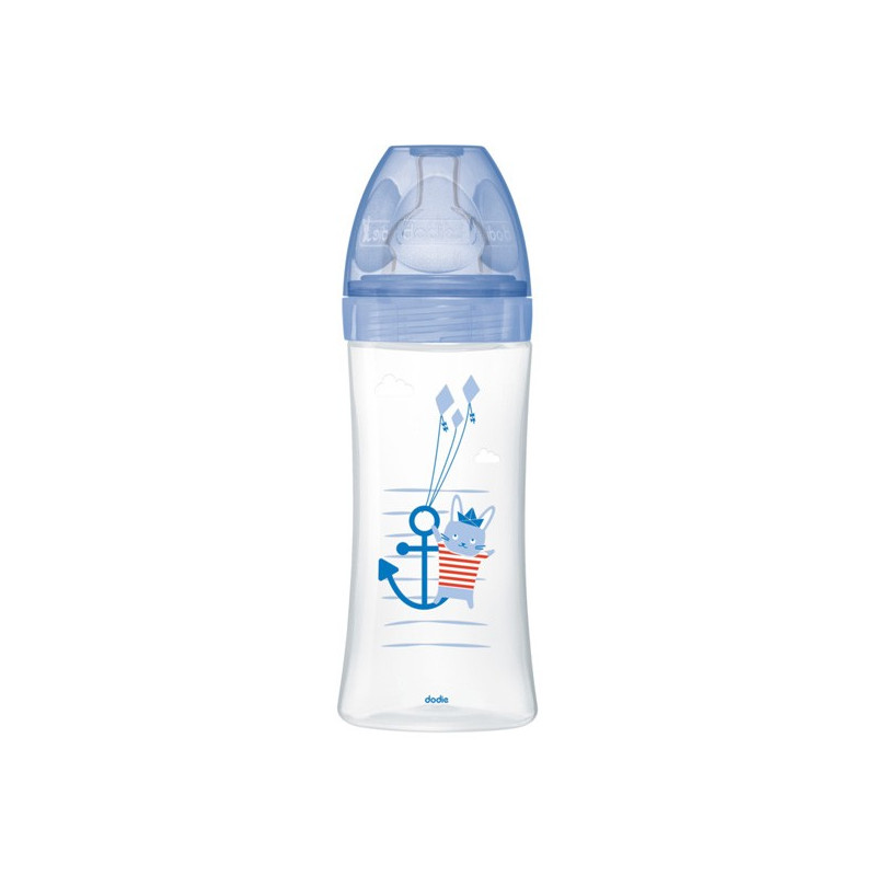 Dodie sensation+ biberon tétine plate débit rapide mer 330ml