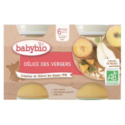 Babybio Délice des Vergers dès 6 mois petits pots 2x130gr