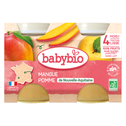 Babybio mangue pomme de Nouvelle-Aquitaine dès 4 mois 2x130gr