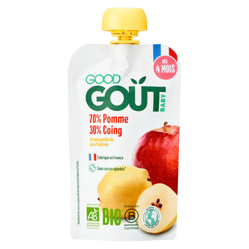 Good Goût Pomme Coing dès 4 mois bio 120gr Good Goût Pomme Coing dès 4 mois bio 120gr