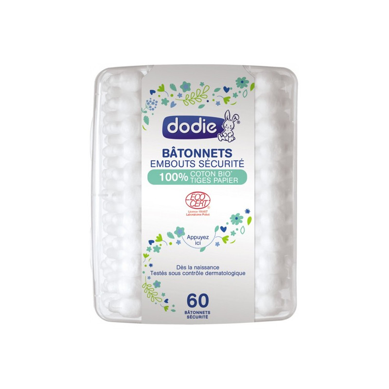 Dodie bâtonnets bébé embouts sécurité bio x60