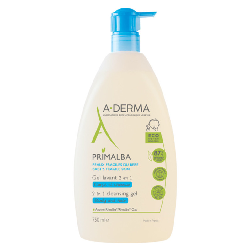 A-Derma Primalba Gel lavant 2 en 1 bébé corps et cheveux 750ml A-Derma Primalba Gel lavant 2 en 1 bébé corps et cheveux 750ml