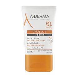 A-Derma Protect Fluide solaire visage invisible Pocket SPF50+ 30ml