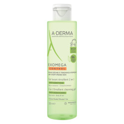 A-Derma Exomega Control Gel lavant émollient 2 en 1 - 200ml