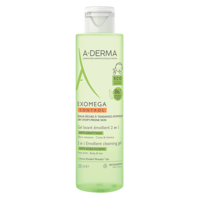 A-Derma Exomega Control Gel lavant émollient 2 en 1 - 200ml A-Derma Exomega Control Gel lavant émollient 2 en 1 - 200ml