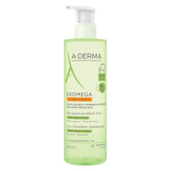 A-Derma Exomega Control Gel lavant émollient 2 en 1 - 500ml