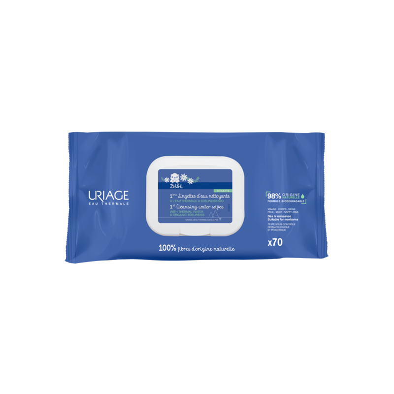 Uriage Bébé 1ères Lingettes d'eau nettoyante 70 lingettes Uriage Bébé 1ères Lingettes d'eau nettoyante 70 lingettes