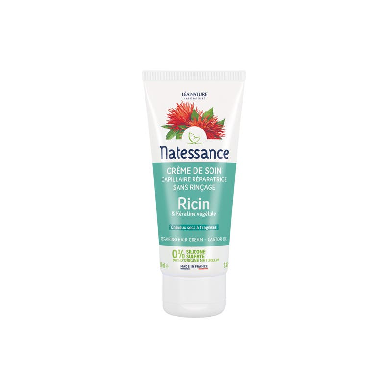 Natessance Crème de soin capillaire Ricin sans rinçage 100ml