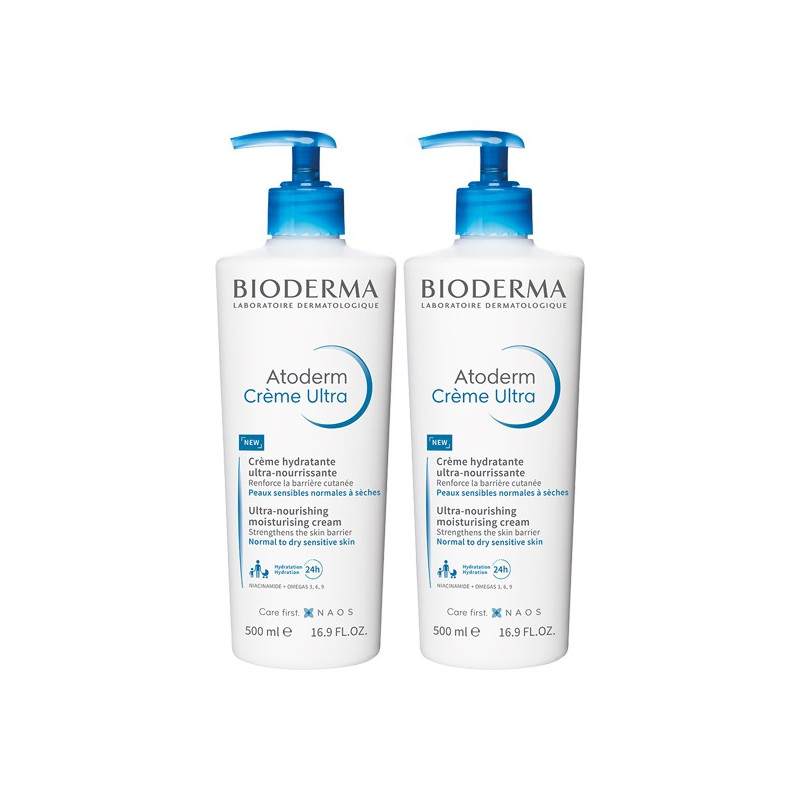 Bioderma Atoderm Crème Ultra hydratante lot de 2 x 500ml Bioderma Atoderm Crème Ultra hydratante lot de 2 x 500ml