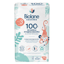 Biolane Couche écologiques taille 3 - 4 à 9kg x52
