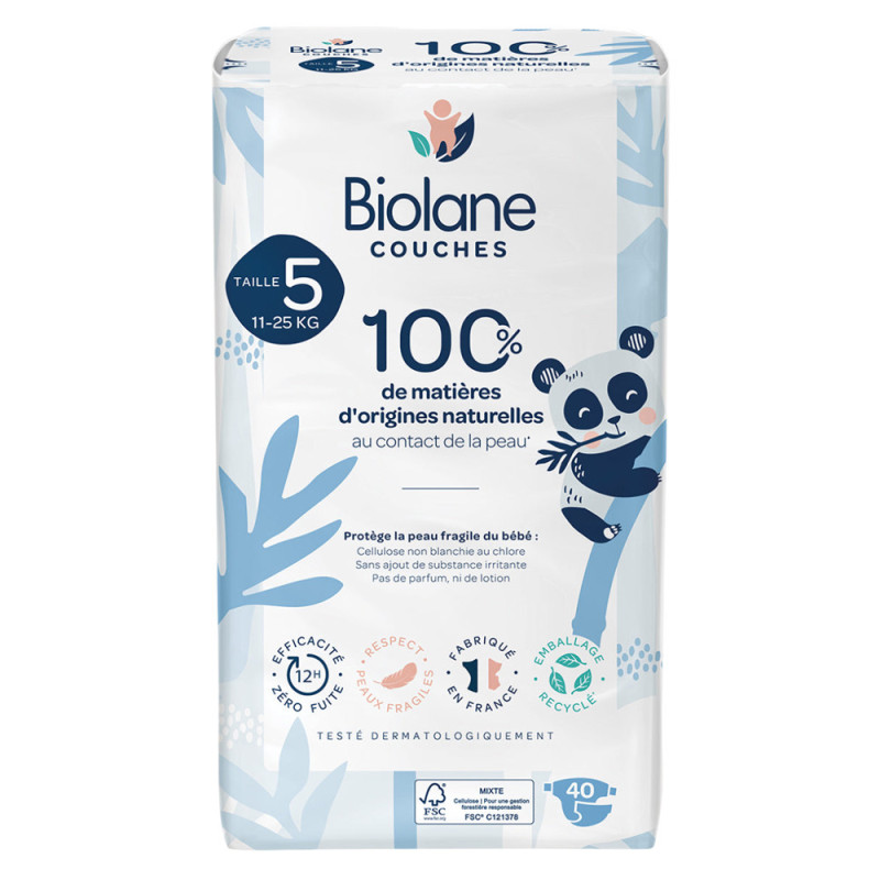 Biolane Couche écologiques taille 5 - 11 à 25kg x40