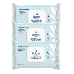Biolane Expert Pure Water lot de 3 x 60 lingettes