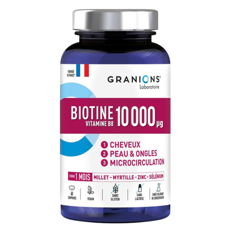 Granions Biotine 10 000 µg Vitamines B8 60 comprimés Granions Biotine 10 000 µg Vitamines B8 60 comprimés