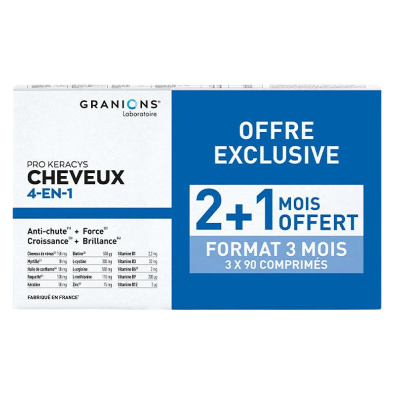 Granions Pro Keracys Cheveux 4-en-1 lot de 3 x 90 comprimés