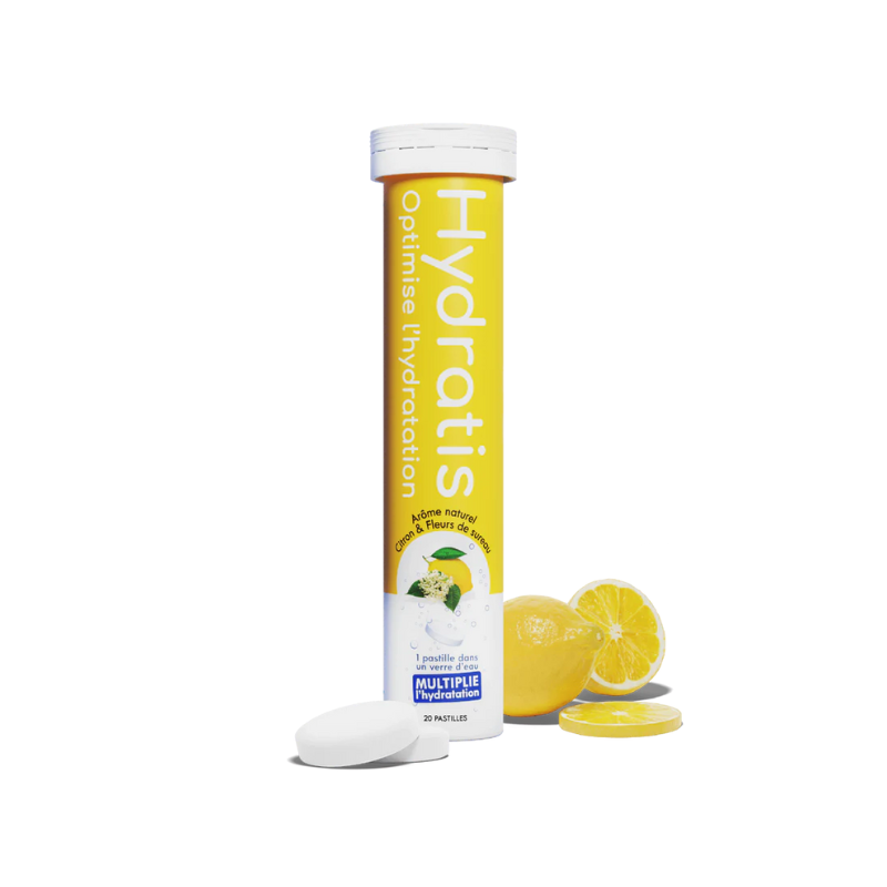 Hydratis Solution d'hydratation arôme citron & fleurs de sureau 20 comprimés effervescents