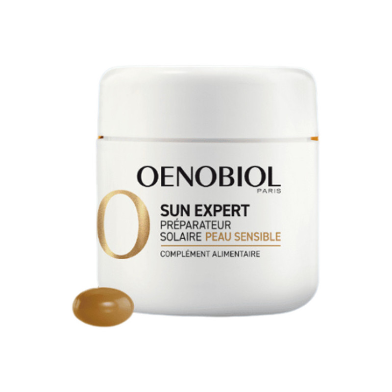 Oenobiol Sun Expert Préparateur solaire peau sensible 30 capsules Oenobiol Sun Expert Préparateur solaire peau sensible 30 capsules