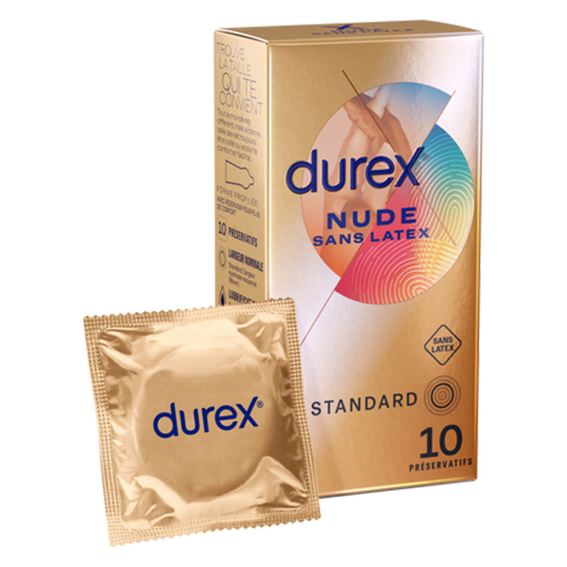 Durex Nude Sans latex 10 préservatifs Durex Nude Sans latex 10 préservatifs