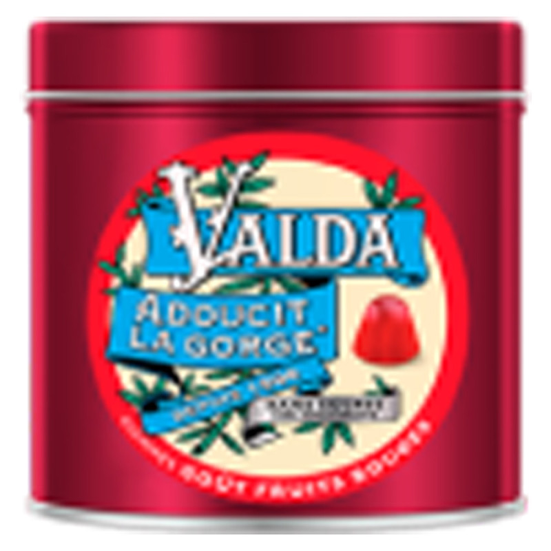 Valda Gommes Goût fruits rouges sans sucre 140gr Valda Gommes Goût fruits rouges sans sucre 140gr