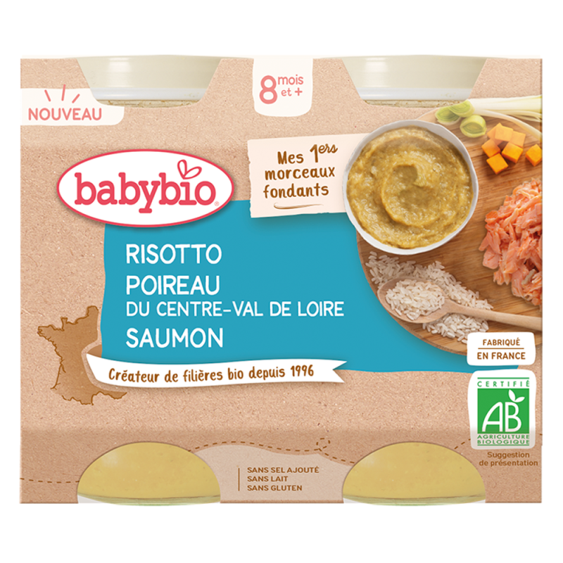 Babybio Risotto poireau du centre-val de loire saumon 2 x 200gr Babybio Risotto poireau du centre-val de loire saumon 2 x 200gr