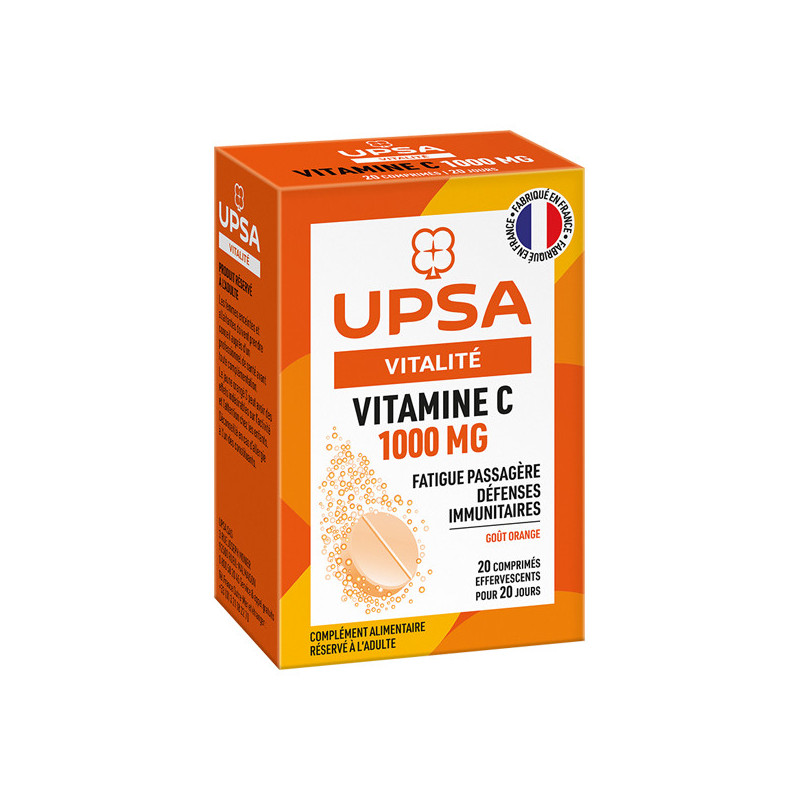 UPSA Vitalité Vitamine C 1000mg 20 comprimés effervescents UPSA Vitalité Vitamine C 1000mg 20 comprimés effervescents