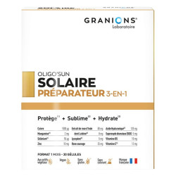 Granions Oligo'Sun Solaire préparateur 3-en-1 - 1 mois 30 gélules