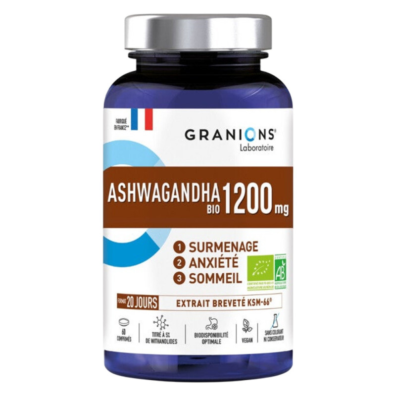 Granions Ashwagandha bio 1200 mg - 60 comprimés Granions Ashwagandha bio 1200 mg - 60 comprimés