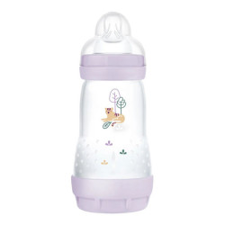 MAM Start Easy Biberon Lilas anti-colique débit 2 - 260ml + Tétine plate