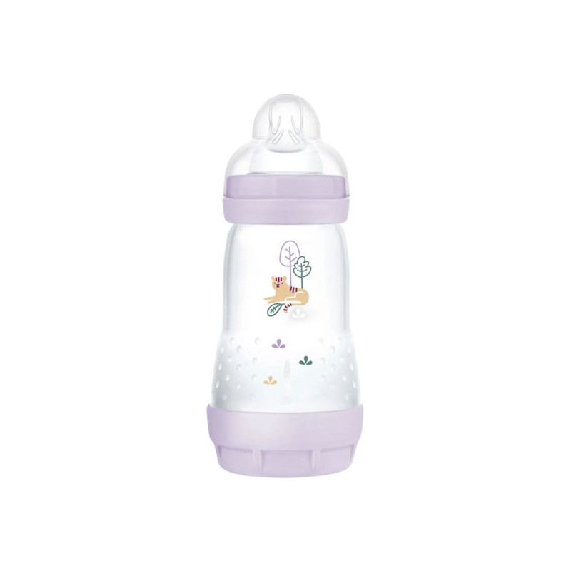 MAM Start Easy Biberon Lilas anti-colique débit 2 - 260ml + Tétine plate MAM Start Easy Biberon Lilas anti-colique débit 2 - 260ml + Tétine plate