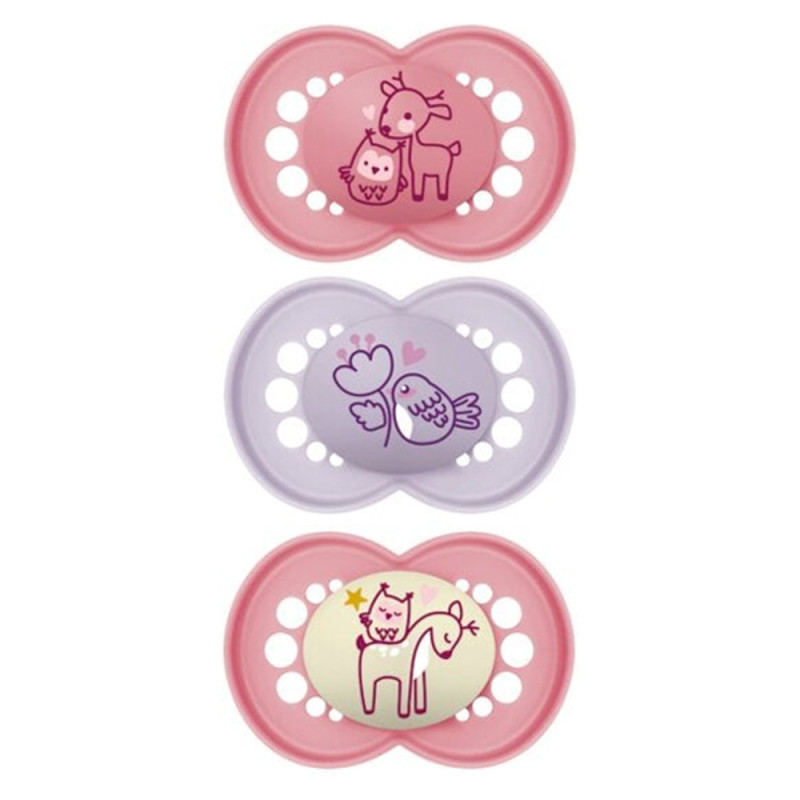 MAM Original 3 sucettes silicone +18 mois rose MAM Original 3 sucettes silicone +18 mois rose
